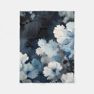 Indigo Petals Fleece Deken