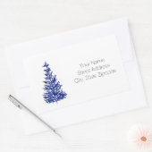 Indigo Pine Tree Adresetiketten Rechthoekige Sticker (Envelop)