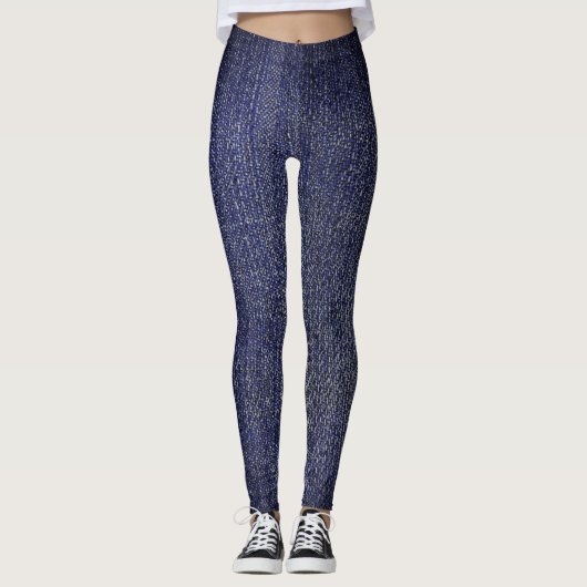 Indigo Rinse Faux Denim Leggings (Voorkant)