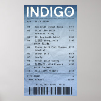 INDIGO/RM - Album receipt Poster
