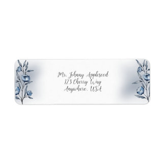 Indigo Romance Huwelijk Retouradreslabels Etiket