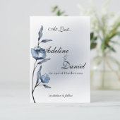 Indigo Romance Wedding Save the Date Cards (Staand voorkant)