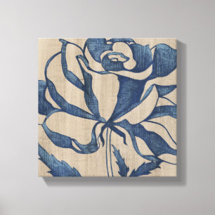 Indigo Roos Canvas Afdruk