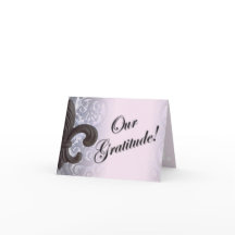 indigo/roos "ijzeren fleur de lis" dankkaartjes