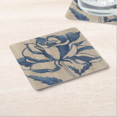 Indigo Roos Vierkante Kartonnen Onderzetter (Schuin)