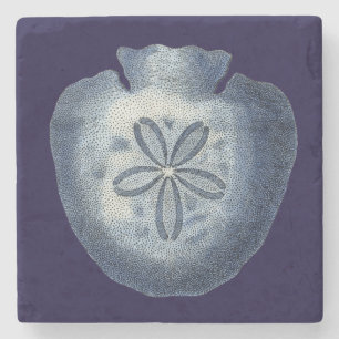 Indigo Shells III Stenen Onderzetter