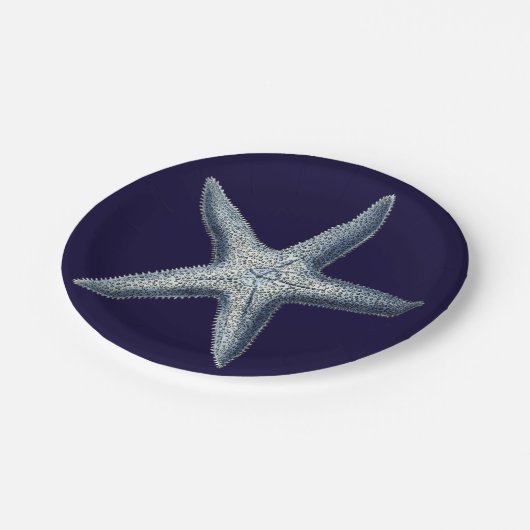 Indigo Shells IV Papieren Bordje (Gekanteld)