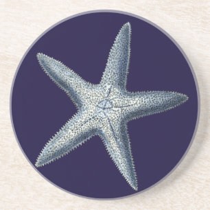 Indigo Shells IV Zandsteen Onderzetter