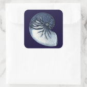Indigo Shells VII Vierkante Sticker (Tas)