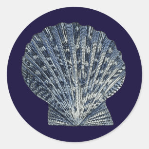 Indigo Shells VIII Ronde Sticker
