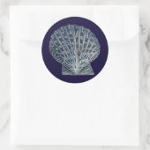 Indigo Shells VIII Ronde Sticker (Tas)