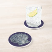 Indigo Shells VIII Zandsteen Onderzetter (Zijkant)