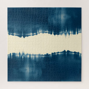 Indigo Shibori Abstract Modern Horizontaal Legpuzzel