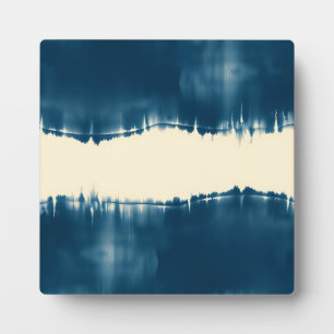 Indigo Shibori Abstract Moderne Horizontaal Fotoplaat