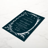 Indigo Silver  Ivy Ornament  Wedding  Invitation (Rotation)