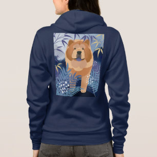 INDIGO soepele chow zip capuchon ontwerp op de rug Hoodie