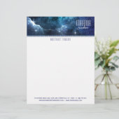 Indigo Starfield Star Galaxy Letterhead Briefhoofd (Staand voorkant)