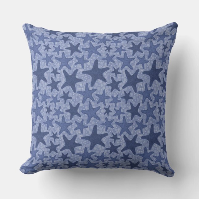 Indigo Starfish Pattern Sierkussen (Voorkant)