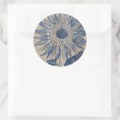 Indigo Sunflower Ronde Sticker (Tas)