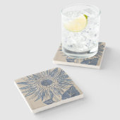 Indigo Sunflower Stenen Onderzetter (Zijkant)