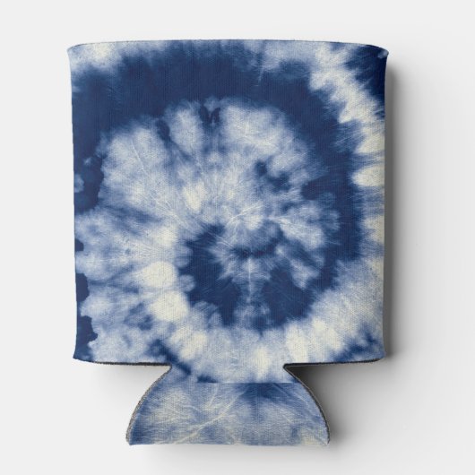 Indigo swirl, stropdas-kleurstof, bohemien. blikjeskoeler (Achterkant)