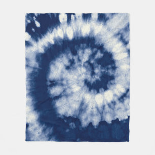 Indigo swirl, stropdas-kleurstof, bohemien. fleece deken
