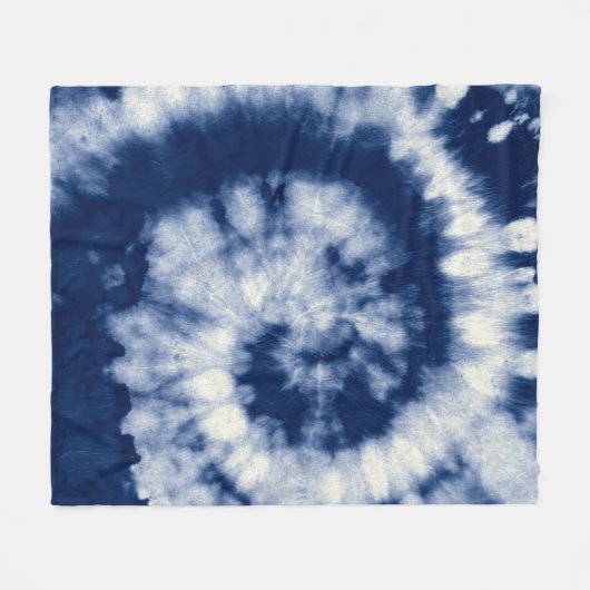 Indigo swirl, stropdas-kleurstof, bohemien. fleece deken (Voorkant (Horizontaal))