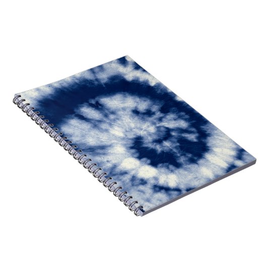 Indigo swirl, stropdas-kleurstof, bohemien. notitieboek (Rechterzijde)