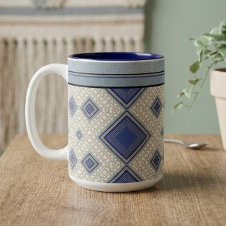 Indigo Symmetrie Tweekleurige Koffiemok