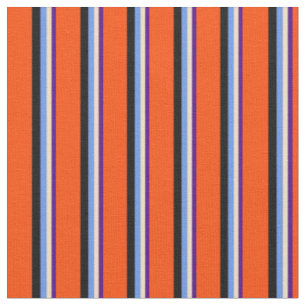 Indigo, Tan, Cornflower Blue, zwart en rood Stof