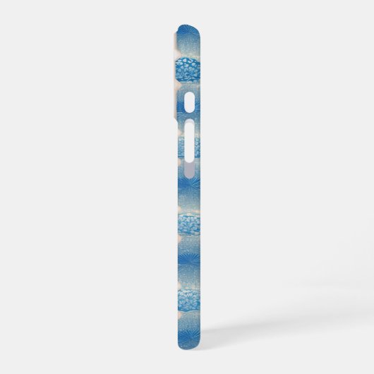 Indigo Tile & Plant Pattern Phone Case iPhone 16 Hoesje (Linkerkant)