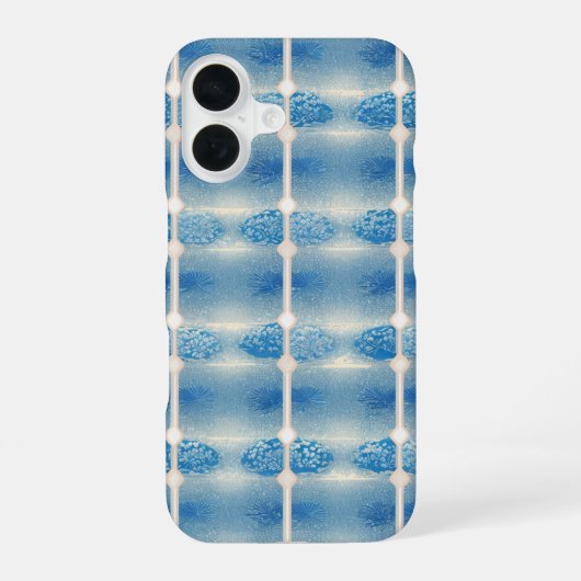 Indigo Tile & Plant Pattern Phone Case iPhone 16 Hoesje (Achterkant)