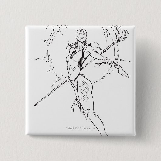 Indigo Tribe 9 Vierkante Button 5,1 Cm (Voorkant)