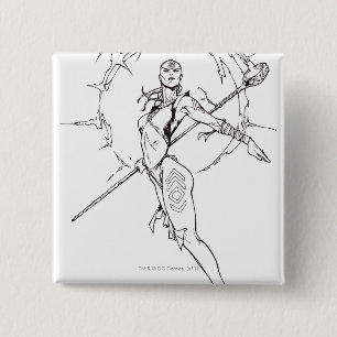 Indigo Tribe 9 Vierkante Button 5,1 Cm