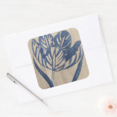 Indigo Tulip Vierkante Sticker (Envelop)