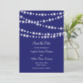 Indigo Twinkle Lights Sla de datum op Save The Date (Staand voorkant)