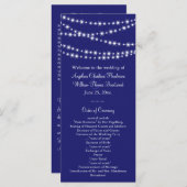 Indigo Twinkle Lights Wedding Program Programma (Voorkant / Achterkant)