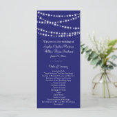 Indigo Twinkle Lights Wedding Program Programma (Staand voorkant)