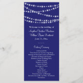 Indigo Twinkle Lights Wedding Program Programma (Voorkant)
