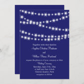Indigo Twinkle Lights Wedding Uitnodiging (Voorkant / Achterkant)