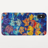 Indigo-valbladeren zwenkpatroon Case-Mate iPhone case (Achterkant (horizontaal))