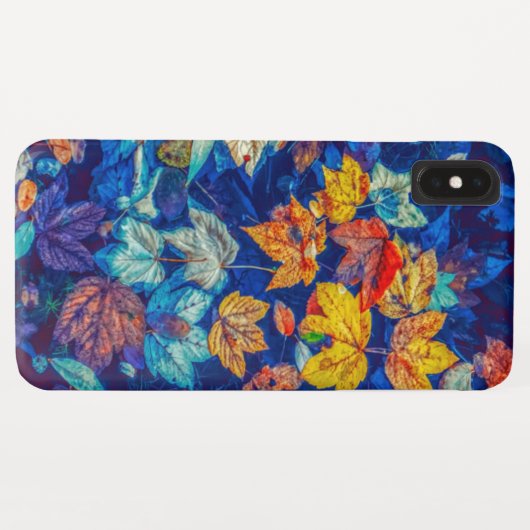 Indigo-valbladeren zwenkpatroon Case-Mate iPhone case (Achterkant (horizontaal))