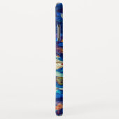 Indigo-valbladeren zwenkpatroon Case-Mate iPhone case (Achterkant/rechts)