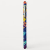 Indigo-valbladeren zwenkpatroon Case-Mate iPhone case (Achterkant/links)