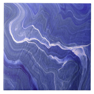 Indigo Violet Agate Marble Abstraction Tegeltje