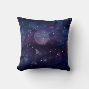 Indigo Violet Pretty Sparkle Lights Hearts & Stars Kussen
