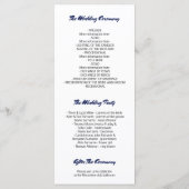 Indigo Watercolor Crystals Programmes de mariage m (Dos)