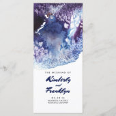 Indigo Watercolor Crystals Programmes de mariage m (Devant)