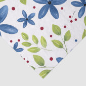 Indigo Waterolor Floral Bouquet Pattern Tissuepapier (Detail)