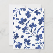 Indigo waterverf bloemstengels  kaart (Achterkant)